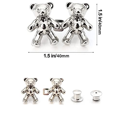 8 Pcs Bear Tighten Waist Button Pin, Adjustable Waist Buckle Extender, Pant Waist Tightener Bear, Fashion Detachable Jean Button Pin For Women Skirt Pant Jeans, Fashion Jean Buttons Pins #TOP1