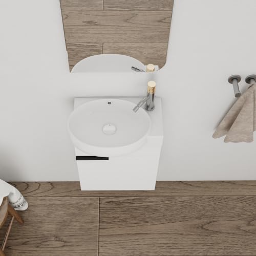 16" Bathroom Vanity with Sink, 16 Inch Floating Bathroom Vanity