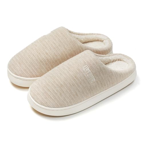 utune Women Fluffy House Slippers Men Cozy House Shoes Slippers Non-Slip Warm Bedroom Slippers Winter Indoor Outdoor Slippers