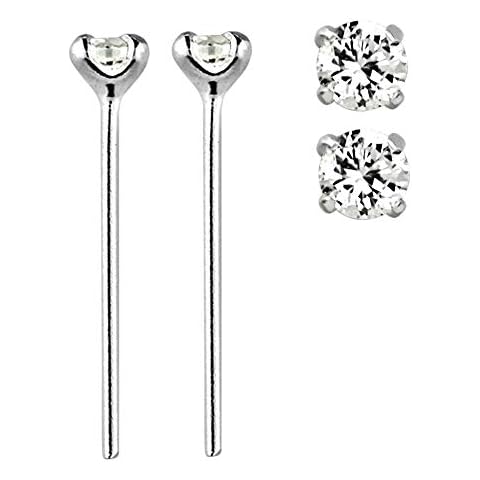 Pierced Owl 22G Silver Nose Stud Set Cover