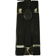 Men's Unisex Clip-on Braces Elastic "Black" Suspender