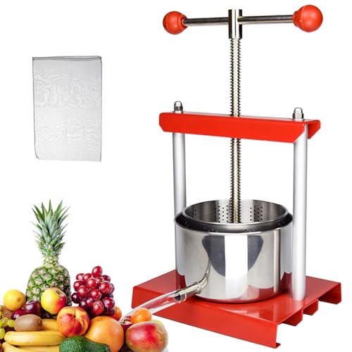 Exprimidor manual de vino, prensa de queso de frutas para uva, verduras, jugo casero, hierbas tintadas, aceite de oliva, fabricación de miel, incluye bolsa de filtro