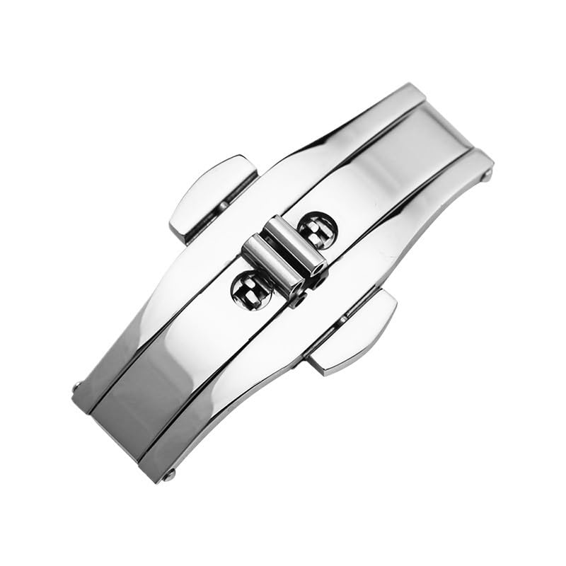 Klamra do pasków do zegarków, akcesoria do zegarków podwójne naciśnięcie automatyczna klamra stalowe składane zapięcie metalowy guzik 4 mm - 6 mm (6 x 25 mm)