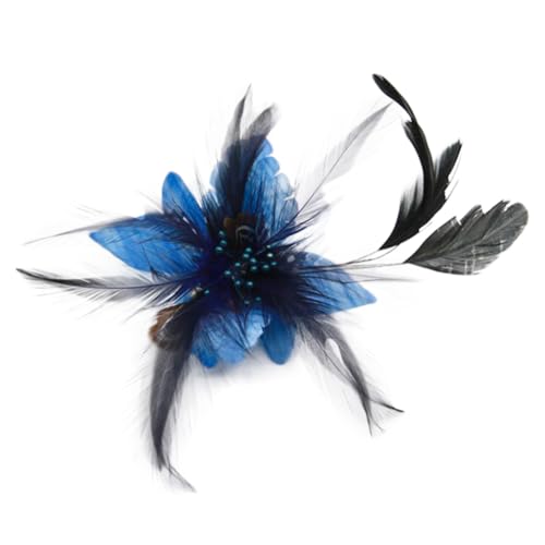 Image of Multi-function Feather Flower Brooch Pins & Hair Clips for Women Girls Corsage Brooch Party Ceremony Accessories Dance Banquet Pins Headdress