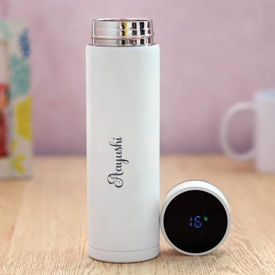 Image of Your Name Personalized Stainless Steel Sports Water Bottle White Colour Steel Bottle Corporate Gift (White)