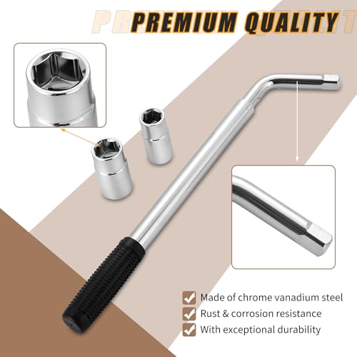 Image of DASBET Telescoping Lug Wrench | Extended Lug Wheel Wrench with 17 /19 and 21 /23mm Sockets for Car Van Truck Wheel Brace Wrench Car Telescopic Lug Wrench