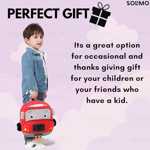 Image of Amazon Brand - Solimo School Bag for Kids Boys and Girls, 14 Inch Small Backpack for Kid, 2-6 Year Old, Toddler, Unisex, Picnic, Casual, Travel, Birthday,Gift For Kids (Fire)