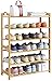 Salle Home Shoe Rack Bamboo Rack Arrangez Organisateur Étagère de rangement Organisateur pour l'entrée de salon Balcon Tablette de chaussure XMJ (Color : Wood, Size : Six Tiers 70cm)