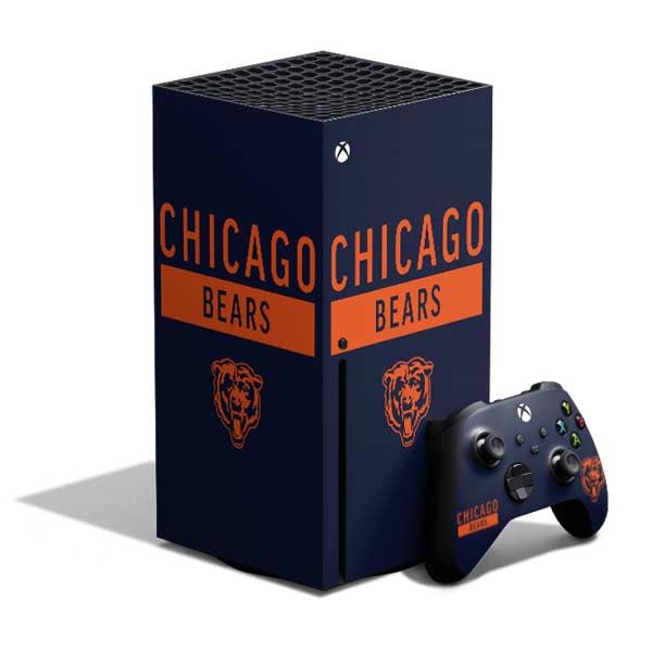 Skinit Decal Gaming Skin Compatible with Xbox Series X Bundle - Officially Licensed NFL Chicago Bears Blue Performance Series Design