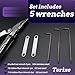 Terixe Wrench Set for Leatherman Multi-Tools - Includes 2 304 Stainless Steel Knurled Nut Wrenches, 2 S2 Steel T10 Wrenches, 1 S2 Steel T8 Wrench - Ideal Addition to Leatherman Multi-Tool Kit