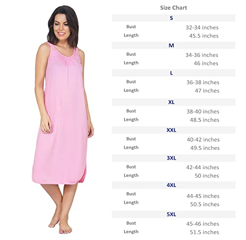 Image of BLAZON Women's Cotton Hosiery Solid Maxi Nighty Slip (Pack of 2) Available Sizes: S, M, L, XL, 2XL, 3XL, 4XL, 5XL