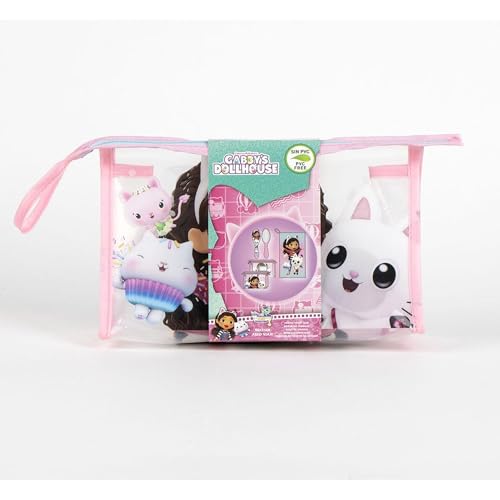 Gabby's Dollhouse - Astuccio Da Viaggio Con Pettine, Asciugamano E Borsa, Colore: Rosa, Rosa, Astuccio Da Toilette Trasparente Con Cerniera - 5
