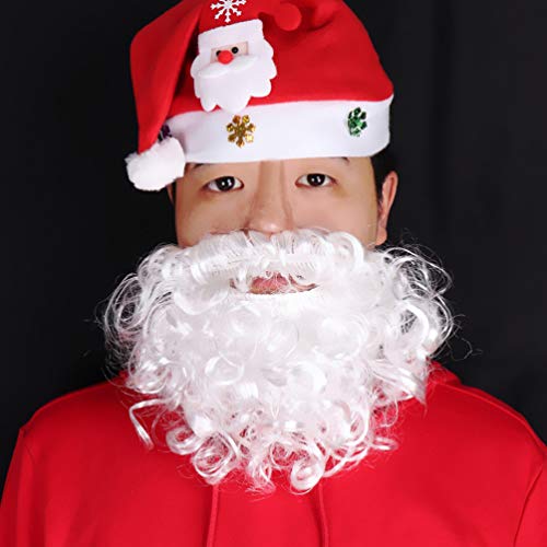 PRETYZOOM Kerstmankostuum baard wit bushy valse krullende baard kerstman kleding accessoires snor themafeest Kerstmis carnaval rollenspel kostuum accessoire foto rekwisieten - Image 7