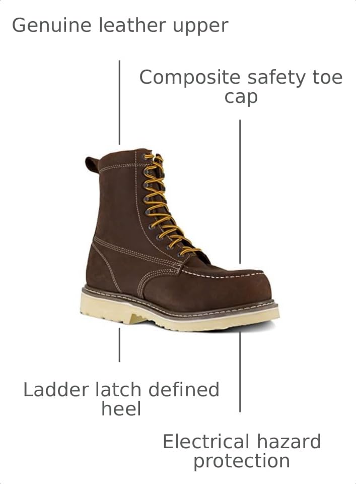 Image of Iron Age Mens Solidifier 6 Inch Waterproof Composite Toe Work Safety Shoes Casual - Brown