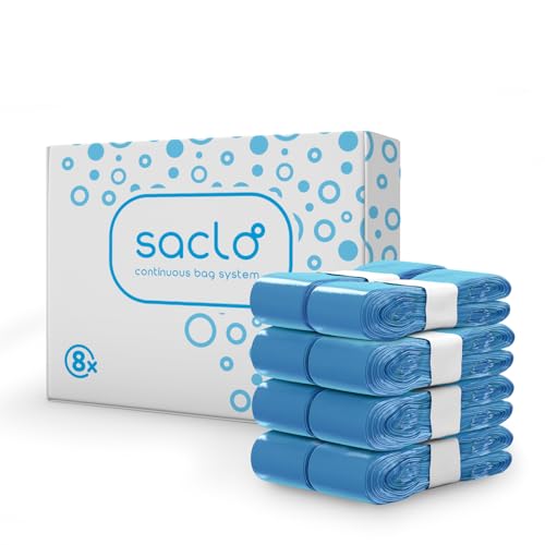 Saclò | Ricarica per Sacchetti Mangiapannolini, Compatibili Angel Care e Foppapedretti, 8 Ricariche da 6m, Fino a 280 Pannolini x Ricarica, Lavanda, Resistente e Antiodore
