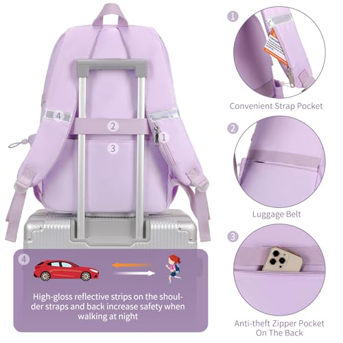 VIRTUREVI Mochila com 3 peças, para adolescentes e meninas de 15,6 polegadas, mochila escolar fofa p