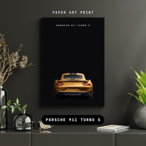 Image of Live Mad Live Crazy Porsche 911 Turbo Portrait Single Wall Paper Poster, A3 Size, 16.5L X 11.7W Inches Unframed Art Prints - Home, Bedroom, Living Room & Decor - Aesthetic, Matt Finish, Frame Not Included