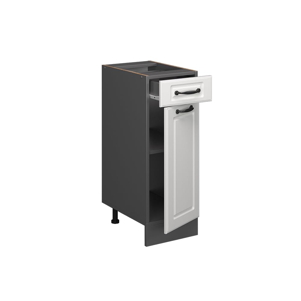 Vicco Mobiletto base per cucina R-Line, Bianco rustico, 30 cm senza piano di lavoro, per la libera combinazione all'interno di sistemi cucina modulari