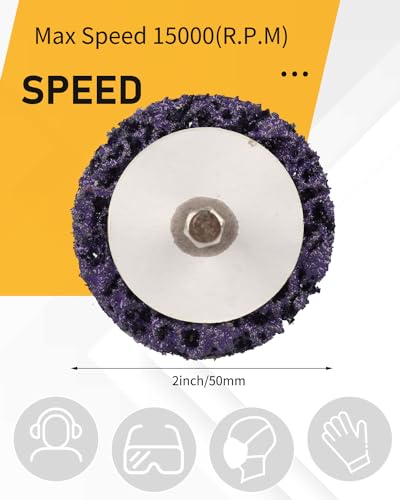ZORUNNA Paint Stripper Discs, 2\" Effective Paint Remover for Metal, 5 PCS Quick Change Paint Eater with 1/4\" Hex Shank, for Grinding Wood, Metal, Plastic and Fiberglass.