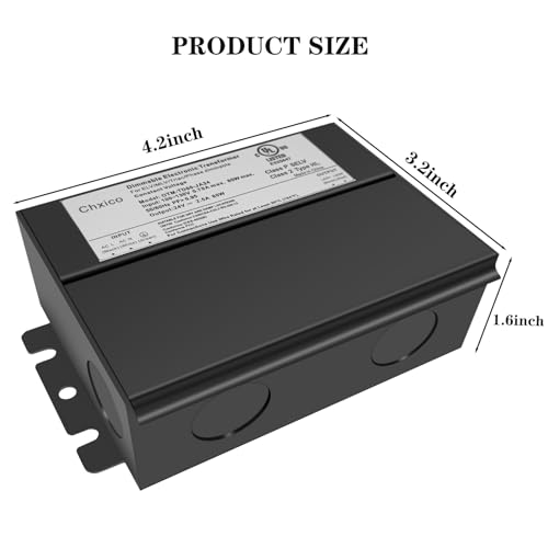Image of 60W 24V Dimmable LED Driver, Triac /Phase /ELV /MLV Dimmable Power Supply, AC to DC Transformer for LED Light, Compatible with Lutron and Leviton Dimmers, UL Listed, Class 2