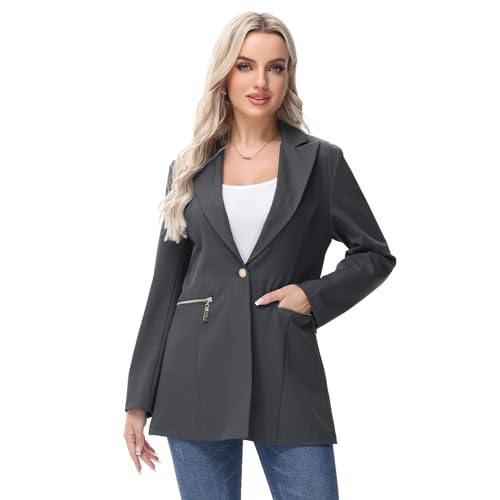 MODFUL Women's Casual Open Front Blazer Jacket for Lady with Notch Lapel Work Office Outfit
