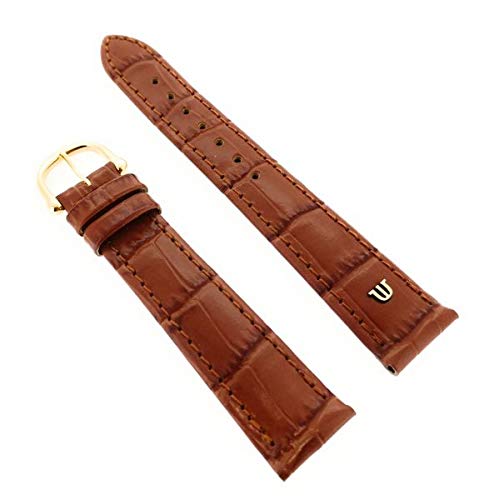 Maurice Lacroix Crocodile Embossed Original Watch Strap 19 mm Light Brown Gold-Plated Clasp, Strap.