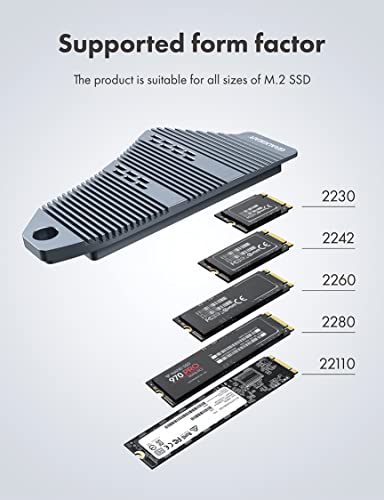 Image of GRAUGEAR PS5 SSD Heatsink Cover, M.2 NVMe PS5 Heatsink, Shuttle Shaped Design, Heat Dissipation with Heat Pipe Cooler and Aluminum Fin for NVMe M2 PCIe 4.0 [G-PS5HS04] (PS5)