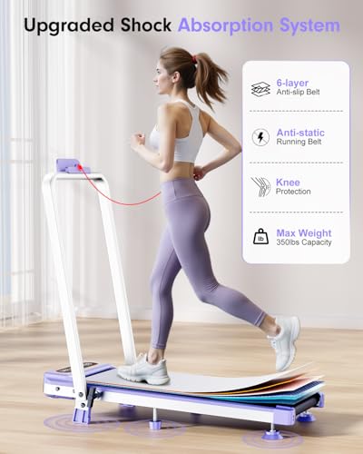 Image of Walking Pad with 10% Incline & Handle Bar, Low Noise Walking Pad Treadmill for Home Small, Upgrade 3.5HP Treadmill with Incline, 4 in 1 Portable Compact Walking Pad with Incline /APP 350lbs
