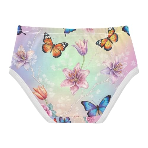 Colorful Butterflies Cotton Toddler Underwear, Girls' Underwear, 2T–8 Years2