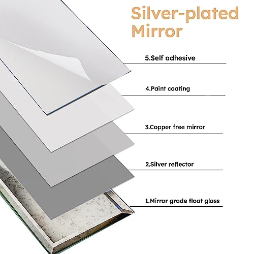 Diflart Peel And Stick Mirror Subway Tile Silver 3 X 6 Inch Self Adhesive Backsplash For Kitchen Bathroom Pack Of 40 Pcs #TOP5