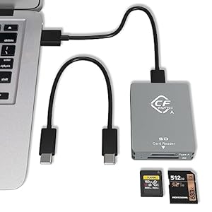 CFexpress Typ A Kartenleser,USB 3.2 Gen 2 10Gbit/s,Kartenlesegerät für SD/CFexpress-Karten Typ A,Tragbarer Aluminium mit Zwei Steckplätzen CFexpress Reader, Unterstützt Windows/Android/Mac OS/Linux