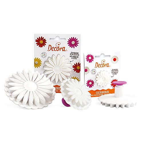 Decora Stampo Espulsione Gerbera, Plastica, Bianco, Diametro 10.5 cm