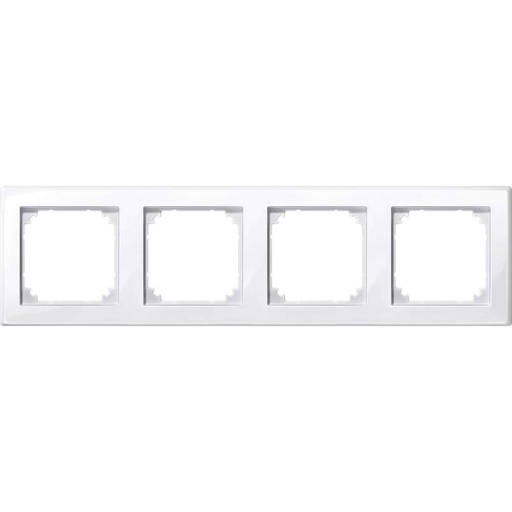 Cadre 4 prises Merten M-Smart 478419 finition blanc brillant haut de gamme