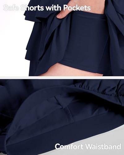 Image of KEREDA Girls Skirt Kids Casual 3-Layer Ruffle Skort School Uniform Skirts for Girls