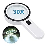🔍【 inch 4 Zoll polierte Acryllinse】 30-fache Vergrößerung ohne optische Verzerrung. Hervorragend geeignet, um das Lesen und Anzeigen sehr feiner Details in Büchern, Zeitungen, Magazinen, Fotografien, Karten, Elektronik, Miniaturen, Schmuck, Tablettenfläschchen, Drogen, Hobbys, Modellen und Kunsthandwerk aller Art zu verbessern.