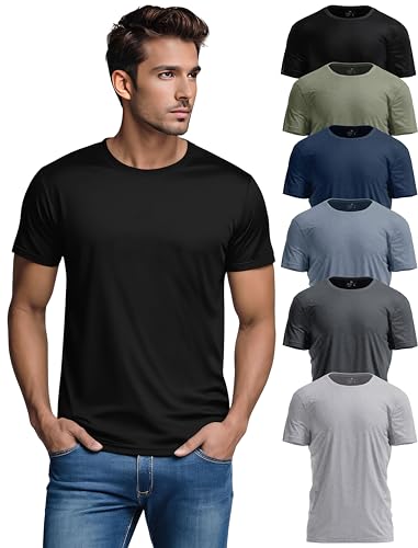 Men's T-Shirt Soft Premium Cotton Tailored Fit Crew Neck Classic Short Sleeve Tee