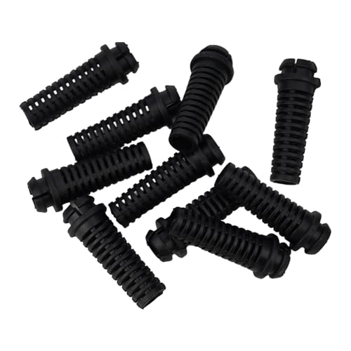 URPIZY Conector de goma con alivio de tensión para herramientas eléctricas, diámetro interior de 6 mm, longitud de 36,7 mm, 10 unidades (negro/blanco)