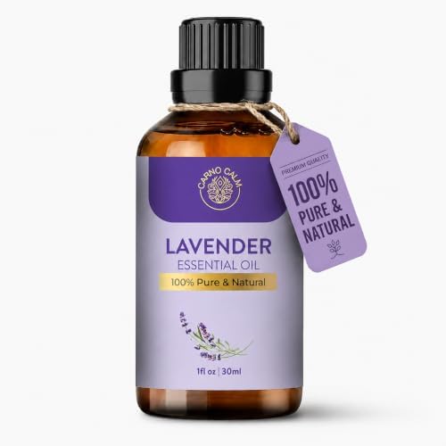Carno Calm Lavender Essential Oil 30 ml, | 100% Pure lavender oil for aromatherapy, skin, hair, massage, baths and diffuser use, free from additives (1 fl oz)