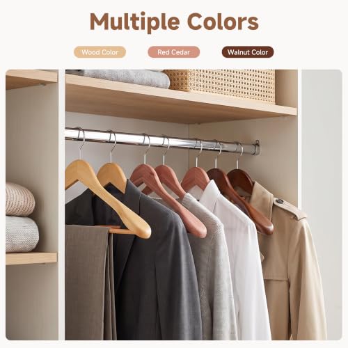 StorageWorks Wood Hangers 6 Pack, Extra Wide Shoulder Suit Hanger, Walnut - image 8