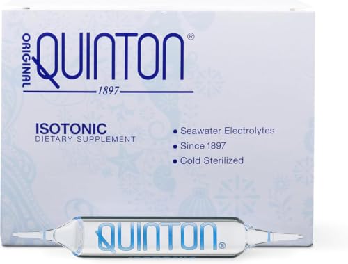 Quicksilver Scientific Original Quinton Isotonic Solution with Sea Water Minerals + Alpine Spring Water - Liquid Hydration Electrolyte + Multi Minerals Supplement (30 Single Serving Vials)