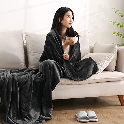 Heated Electric Blanket Full Size 72" x 84" Oversized Double Flannel, 4 Heating Levels & 10 Hours Auto Off, ETL Certification Fast Heating Warm Blanket for Bed Sofa Home Office Use, Machine Washable