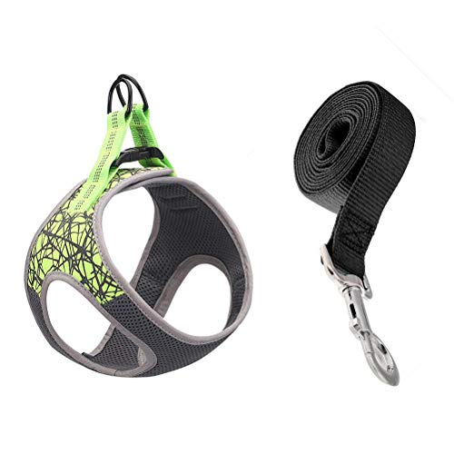 Hundegeschirr für Hündchen Anti Zug Geschirr Sicherheitsgeschirr Kleine Mittlere Hunde Brustgeschirr Dog Harness Weich Gepolstert Atmungsaktiv (S, Grün) Cover