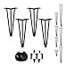Relaxdays Hairpin Legs, 4er Set, 3 Streben, Metall, Haarnadel Tischbein für Hocker, Tisch & Schrank, 30 cm hoch, schwarz