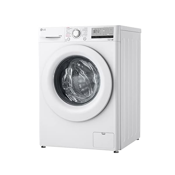 LG F4WV31X3G, Klasse B, Frontlader-Waschmaschine 10,5 kg, 1400 U/min, AI Direct Drive, Wi-Fi, Tiefenreinigung mit Dampf, Größere Kapazität, Außentür aus Sicherheitsglas, 62 x 60 x 85 cm ꟷ Weiß – Bild 3