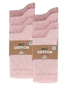 mehrstrumpf Kinder 100% Bio-Anbau Socken Jungen & Mädchen Baumwolle ohne Naht (8 Paar) Multi Pink 35-38