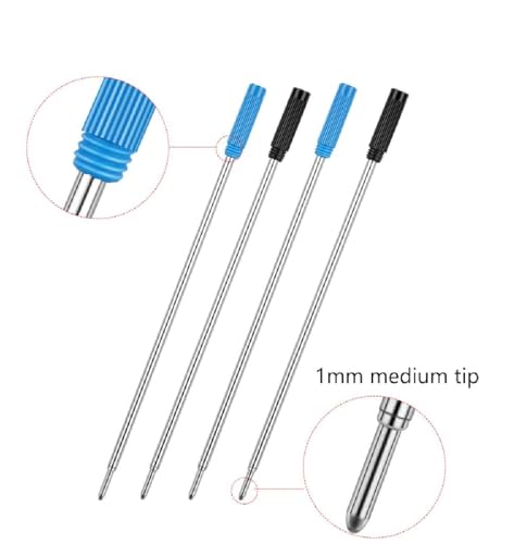 10 Cargas Refil Tinta Caneta Cross Crown Azul Média Ca12009a com 11,5cm