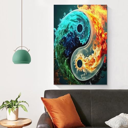 Peinture sur toile Tai Chi 60x90cm decoration murale salon