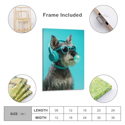 Toile poster Schnauzer 14 portrait chien de salon