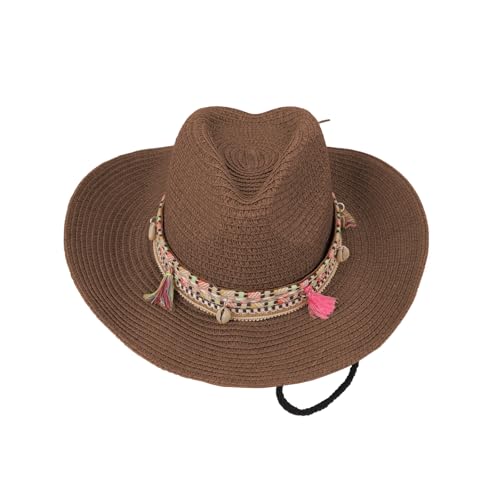 Sombrero Vaquero de Paja Ancho para Mujer miniatura 5
