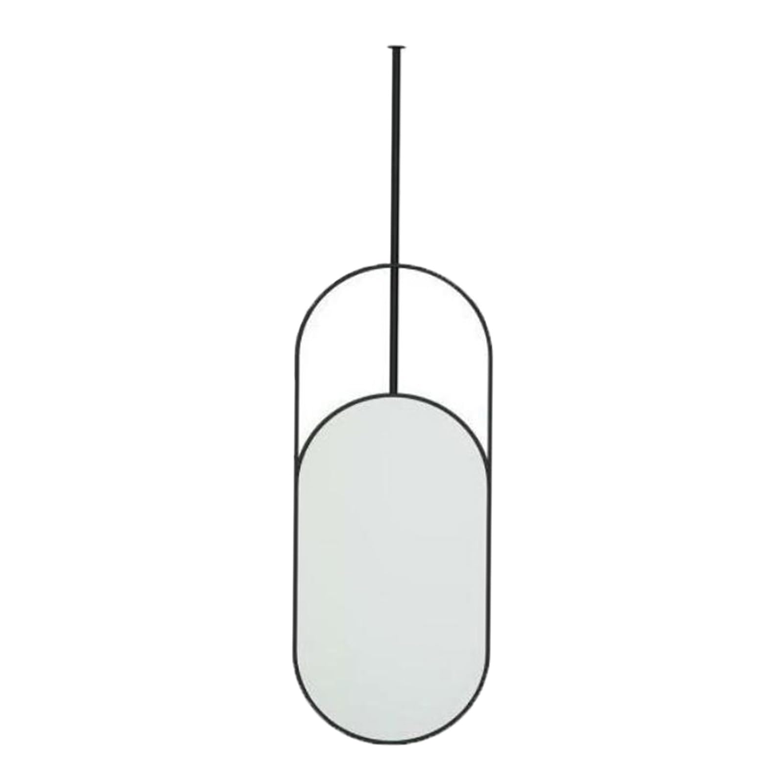 MESOVFCA Wall-Mounted Oval Floating Mirror with Rod, Decorative Glass for Home Or Hotel(Black,50x100cm)